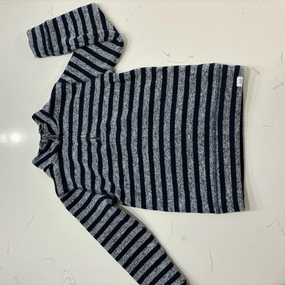 Striped Navy and Gray Kids Top